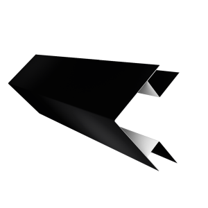 Планка угла внешнего сложного Блок-Хаус new Grand Line 0,5 PurPro Matt 275 RAL 9005 черный (2м)