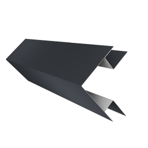 Планка угла внешнего сложного Экобрус Grand Line 0,5 Satin с пленкой RAL 7024 мокрый асфальт (2м)