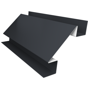 Планка угла внутреннего сложного Экобрус Grand Line 0,5 Satin с пленкой RAL 7024 мокрый асфальт (3м)