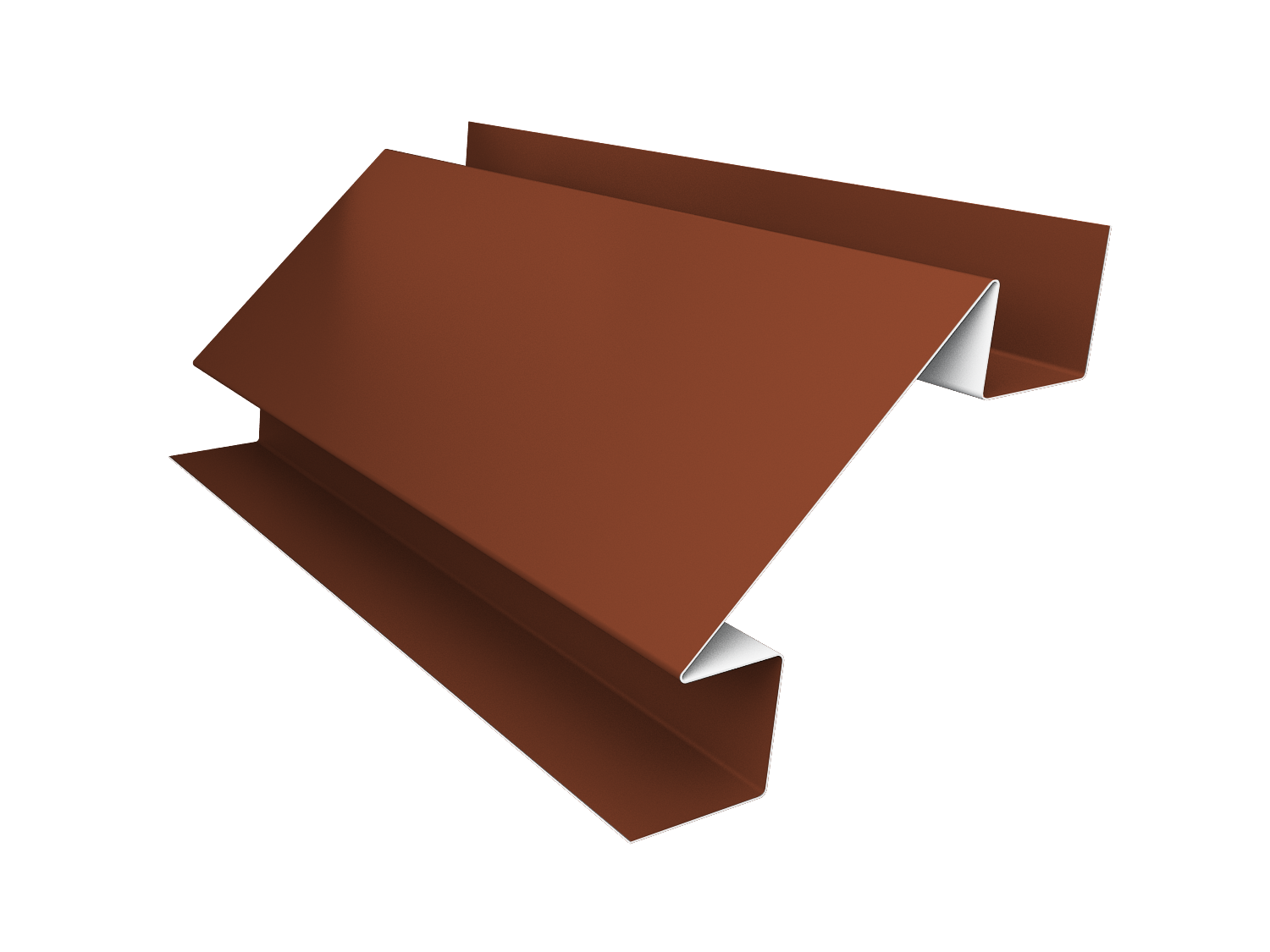 Планка угла внутреннего сложного Экобрус Grand Line 0,5 Satin с пленкой RAL 8004 терракота (3м)