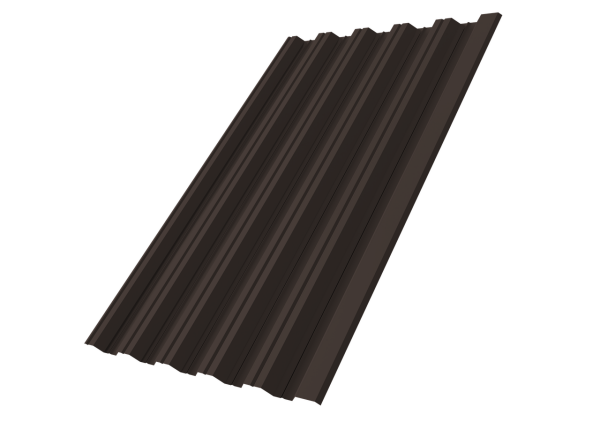 Профнастил НС35R 0,5 GreenCoat Pural BT RR 32 темно-коричневый (RAL 8019 серо-коричневый)