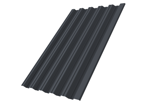 Профнастил НС35R 0,5 Satin RAL 7024 мокрый асфальт