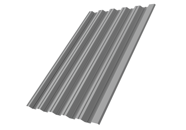 Профнастил НС35R 0,5 Satin RAL 9006 бело-алюминиевый