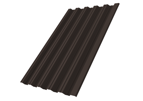 Профнастил НС35R 0,5 Satin RR 32 темно-коричневый