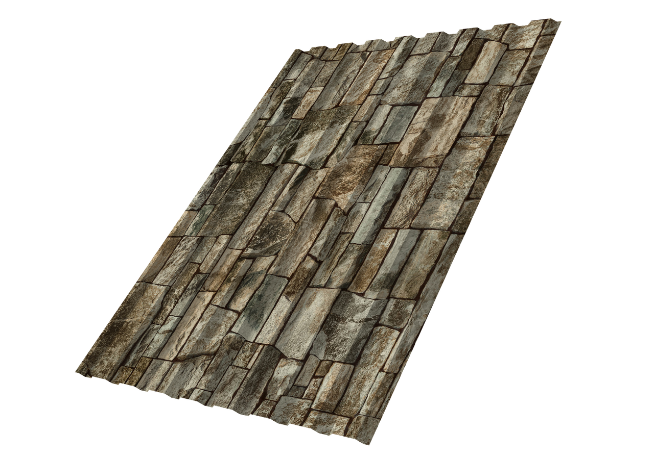 Профнастил С20A 0,45 Print Elite с пленкой Fine Stone TwinColor