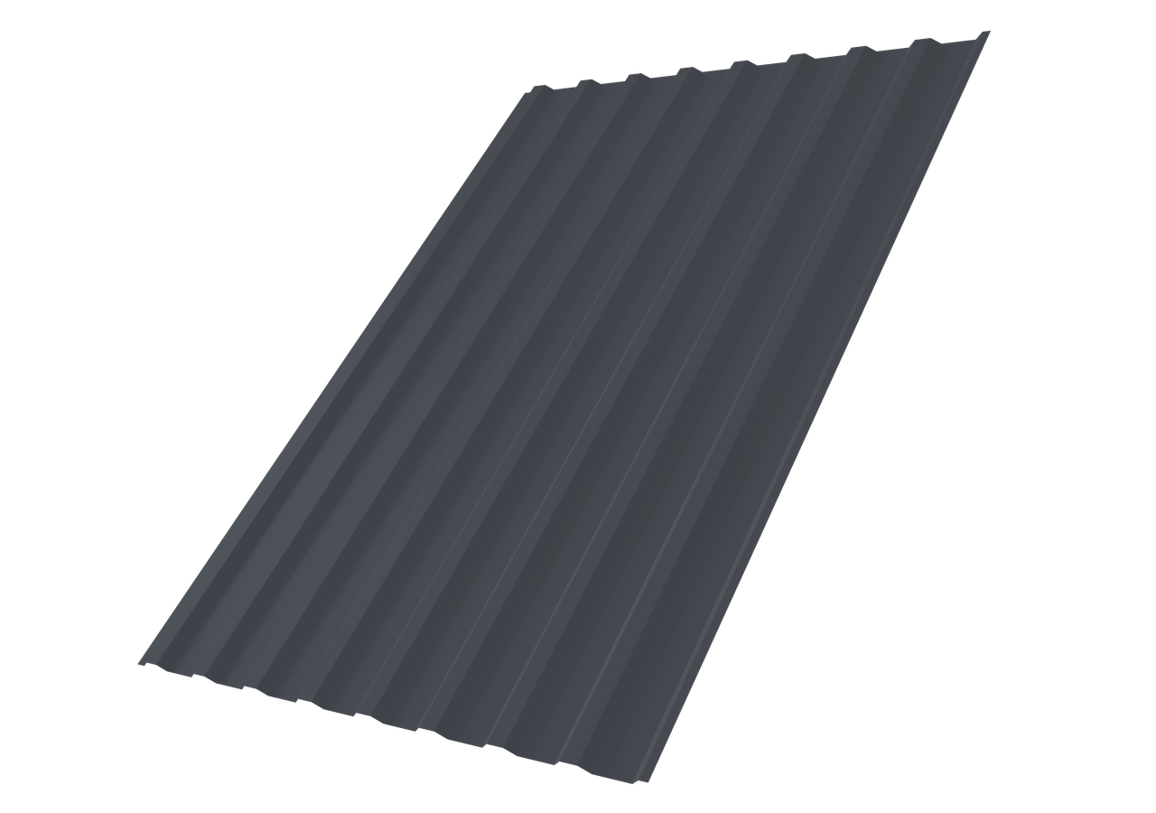 Профнастил С20B 0,5 Satin Matt RAL 7024 мокрый асфальт