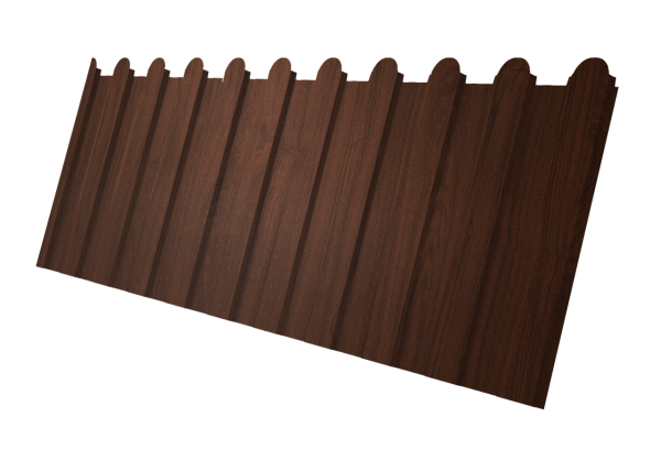 Профнастил С8A v01 фигурный 0,45 Print Elite Choco Wood TwinColor