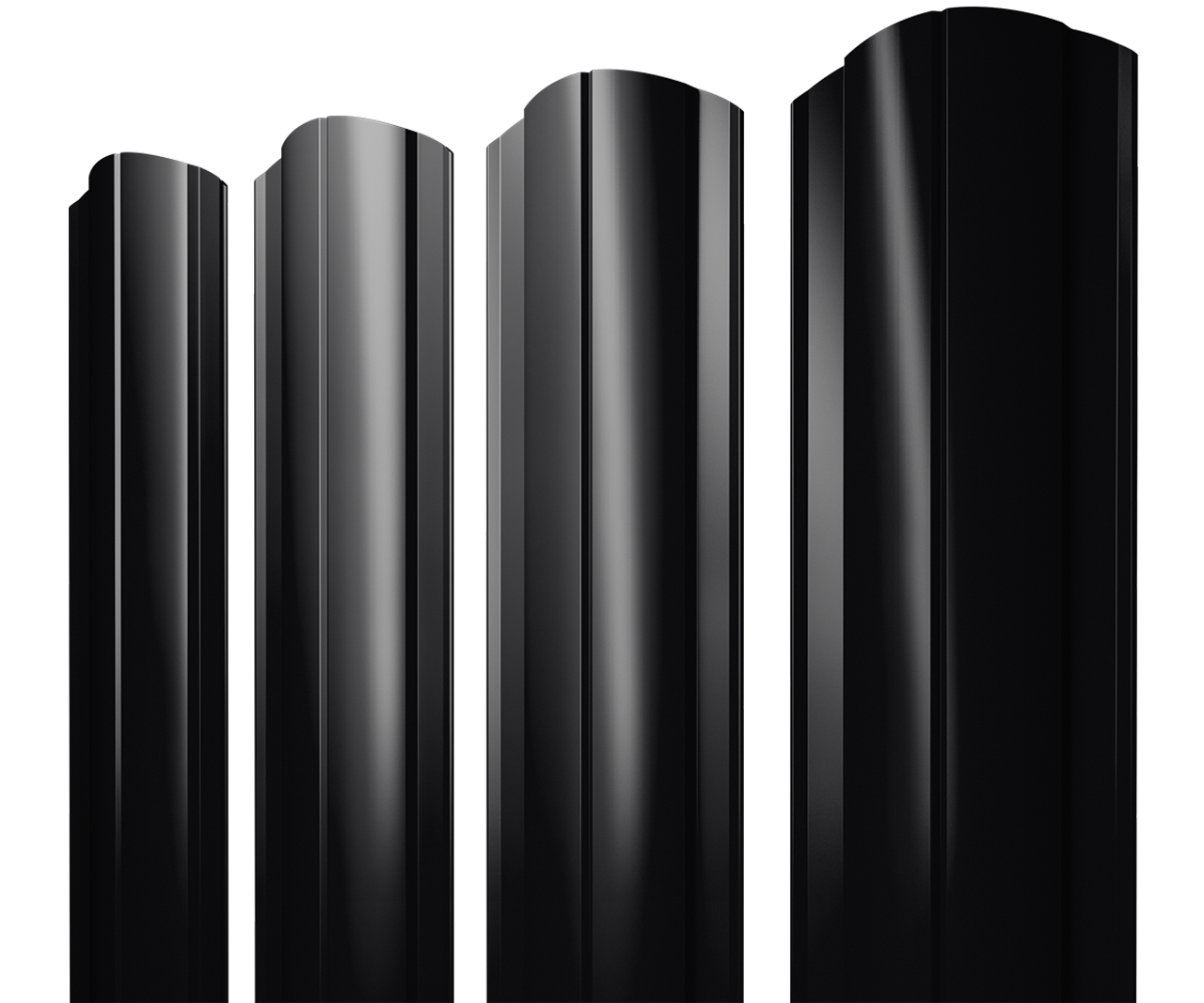 Штакетник Круглый фигурный 0,45 Drap RAL 9005 черный