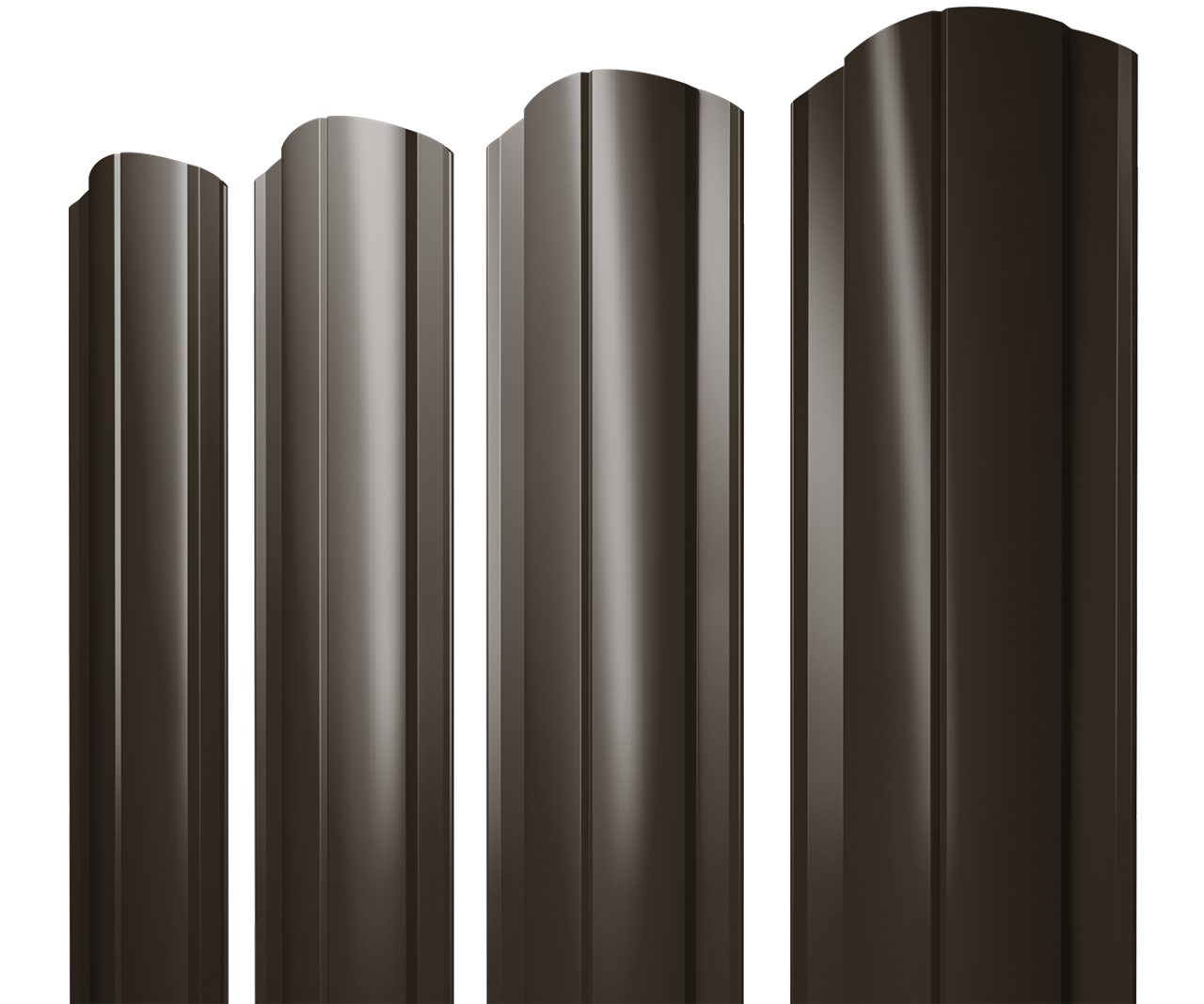 Штакетник Круглый фигурный 0,45 Drap RR 32 темно-коричневый