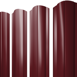 Штакетник Круглый фигурный 0,45 PE RAL 3005 красное вино