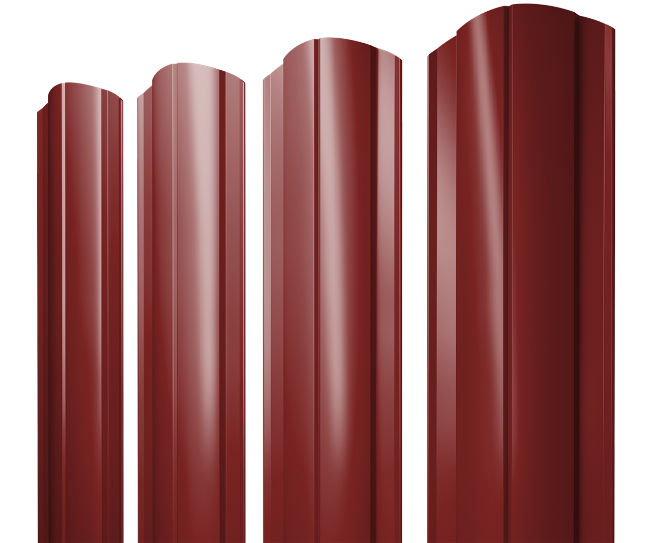 Штакетник Круглый фигурный 0,45 PE RAL 3011 коричнево-красный