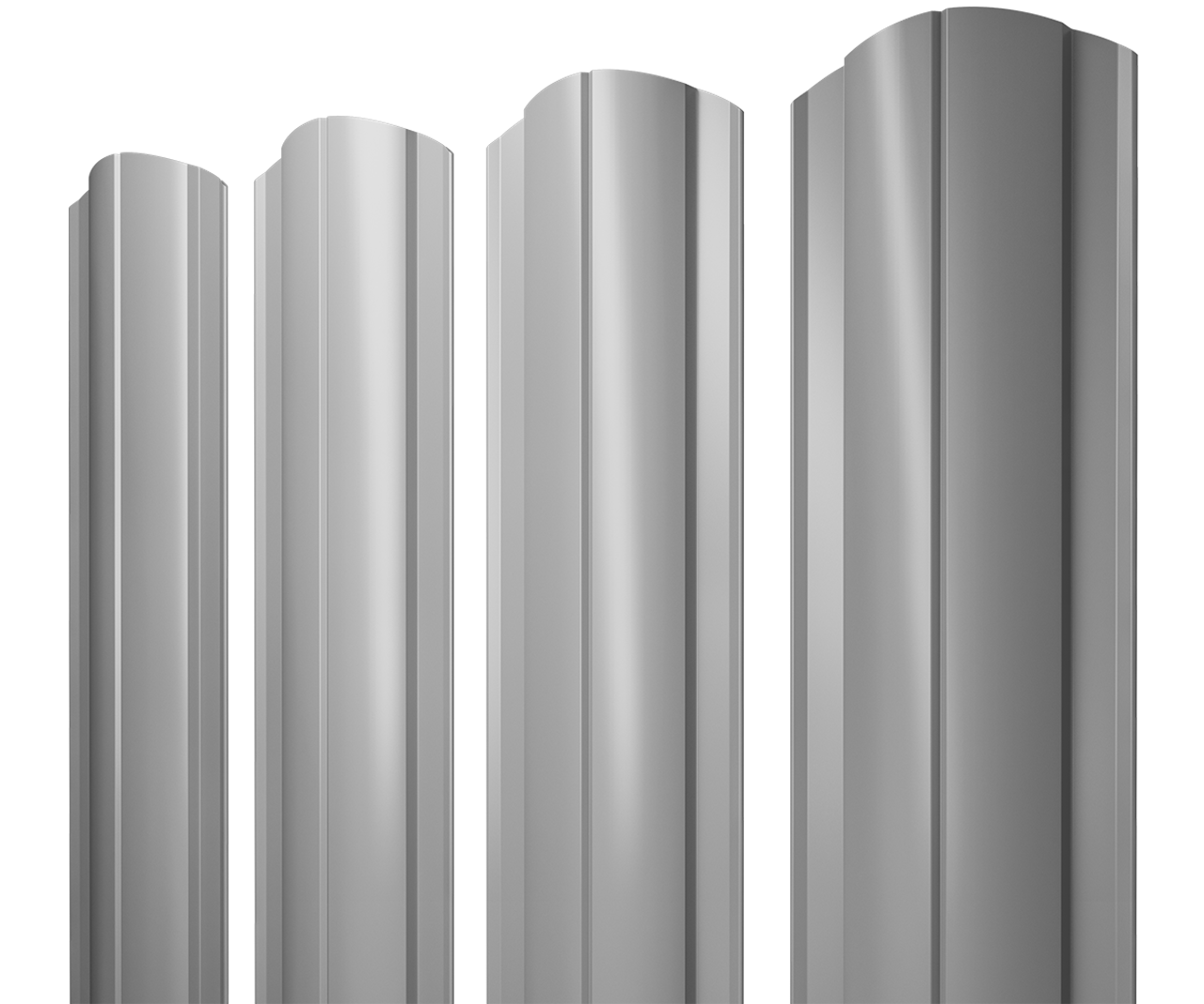 Штакетник Круглый фигурный 0,45 PE RAL 7004 сигнальный серый