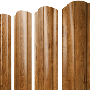 Штакетник Круглый фигурный 0,45 Print-Double Premium Golden Wood