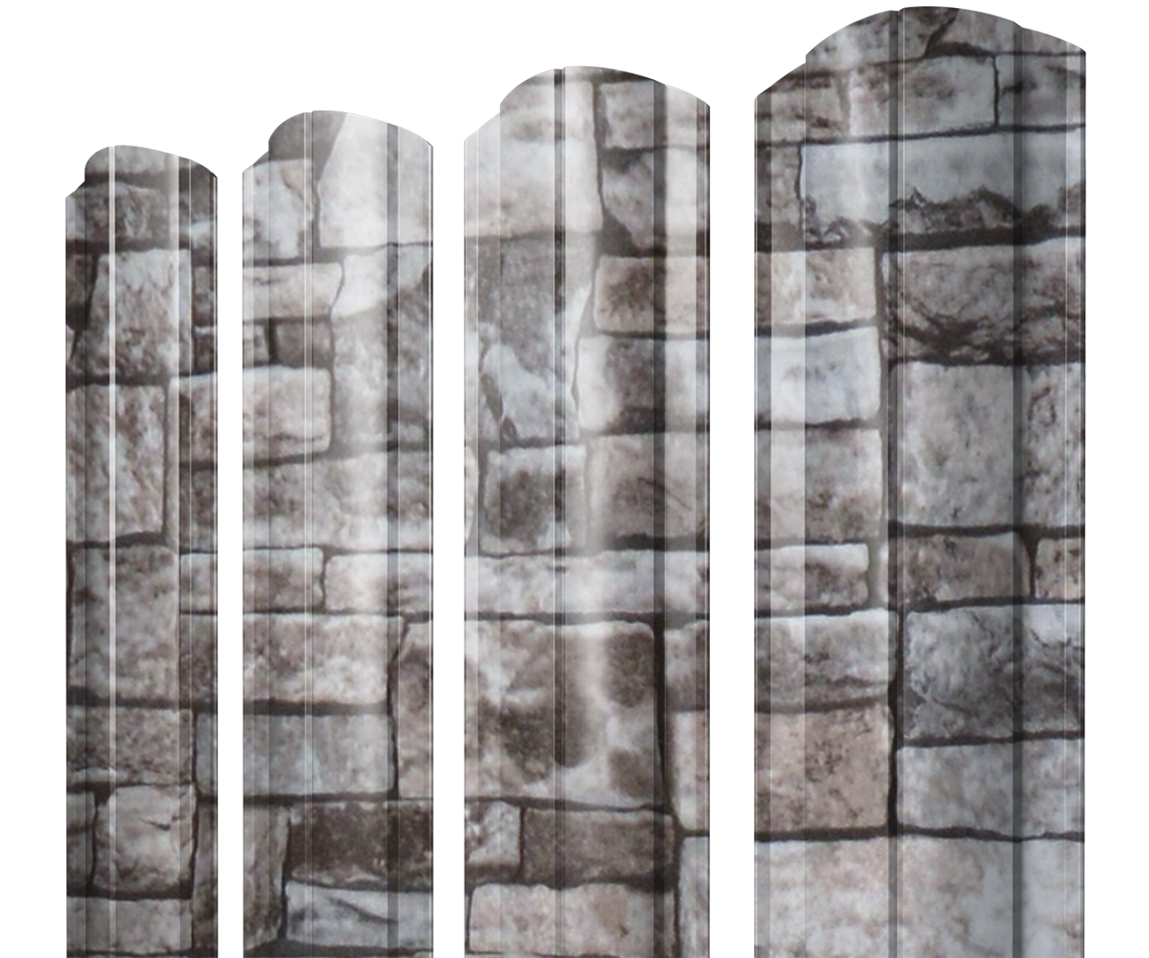 Штакетник Круглый фигурный 0,45 Print Elite Fine Stone TwinColor