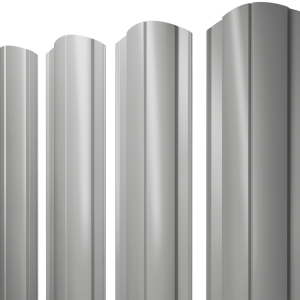 Штакетник Круглый фигурный 0,5 Satin RAL 9006 бело-алюминиевый