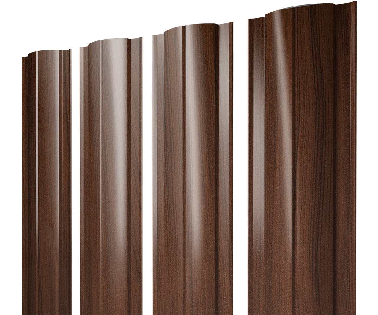 Штакетник Круглый с прямым резом 0,45 Print Elite Choco Wood TwinColor