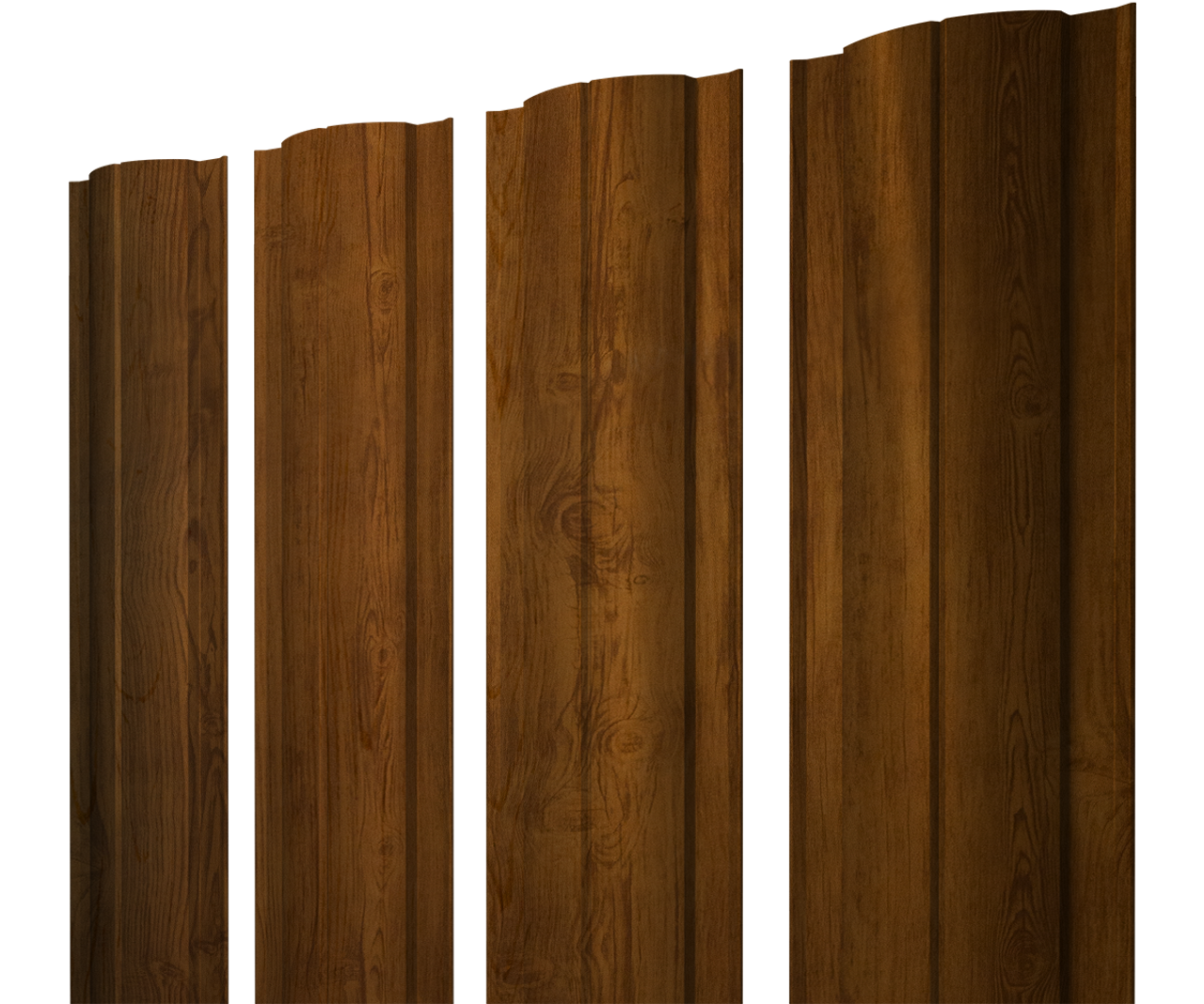 Штакетник Круглый с прямым резом 0,45 Print Elite Golden Wood TwinColor