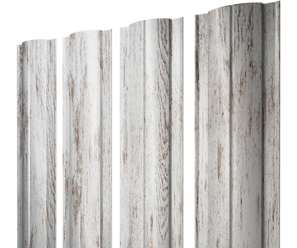 Штакетник Круглый с прямым резом 0,45 Print Elite Snow Wood TwinColor