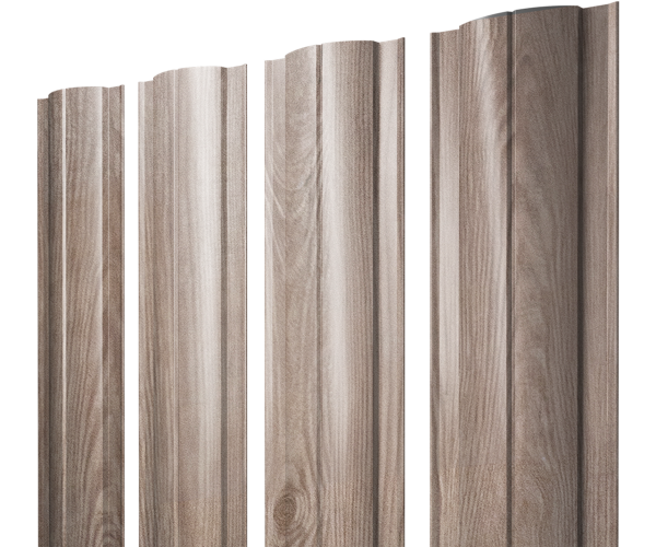 Штакетник Круглый с прямым резом 0,45 Print Elite White Wood TwinColor