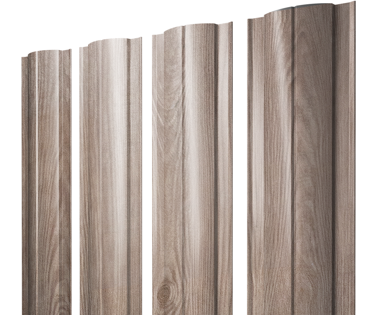 Штакетник Круглый с прямым резом 0,45 Print Elite White Wood TwinColor