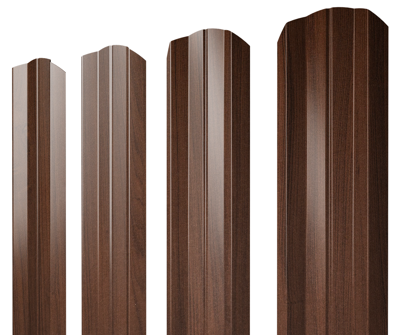 Штакетник М-образный А фигурный 0,45 Print Elite Choco Wood TwinColor