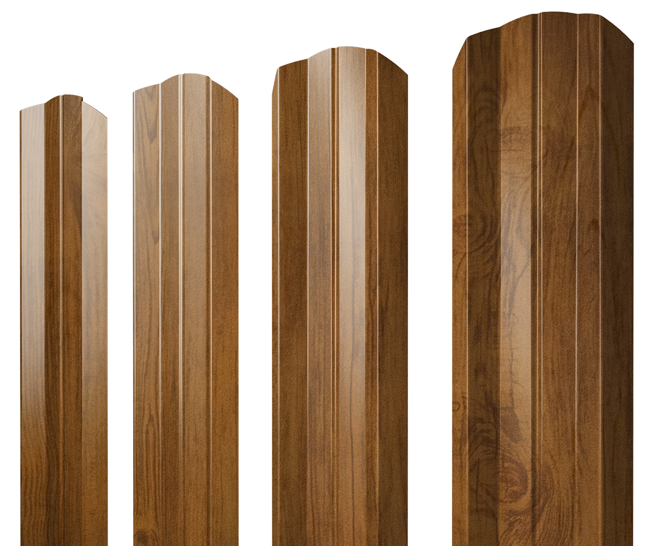 Штакетник М-образный А фигурный 0,45 Print Elite Golden Wood TwinColor