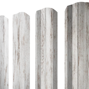 Штакетник М-образный А фигурный 0,45 Print Elite Snow Wood TwinColor