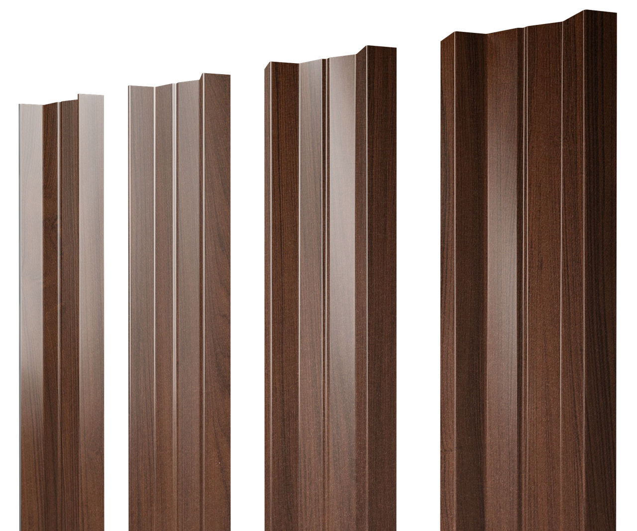 Штакетник М-образный А с прямым резом 0,45 Print Elite Choco Wood TwinColor