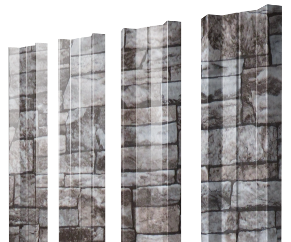 Штакетник М-образный А с прямым резом 0,45 Print Elite Fine Stone TwinColor