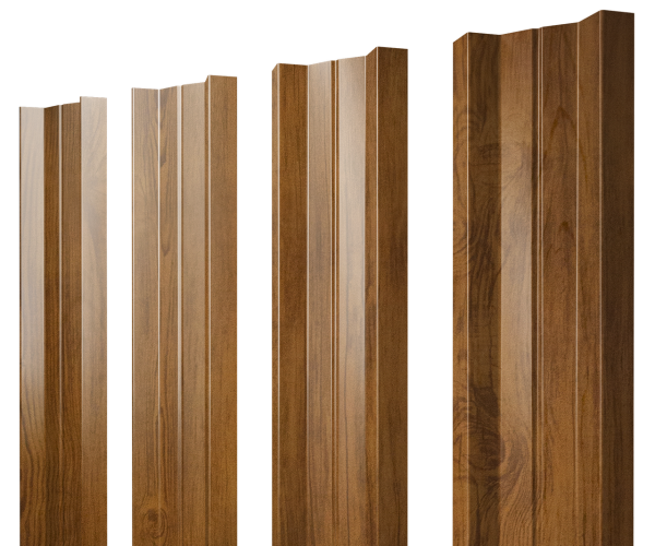 Штакетник М-образный А с прямым резом 0,45 Print Elite Golden Wood TwinColor