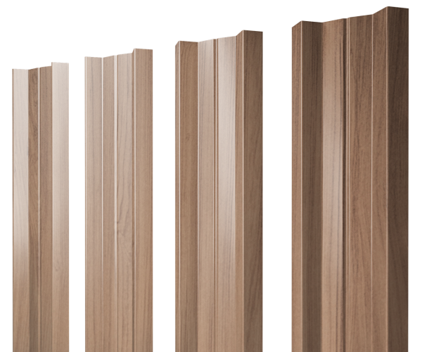Штакетник М-образный А с прямым резом 0,45 Print Elite Honey Wood TwinColor