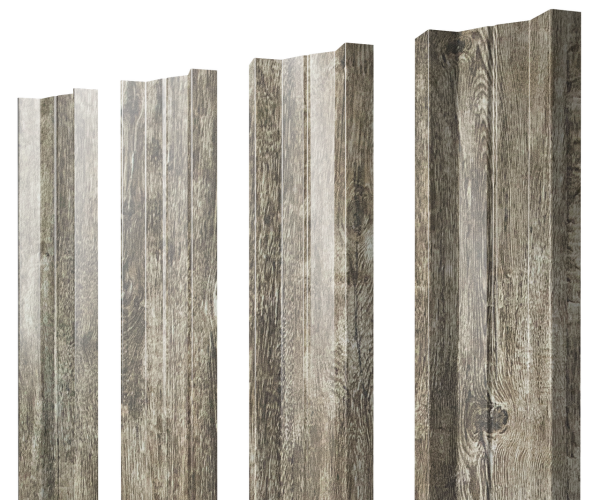 Штакетник М-образный А с прямым резом 0,45 Print Elite Nordic Wood TwinColor