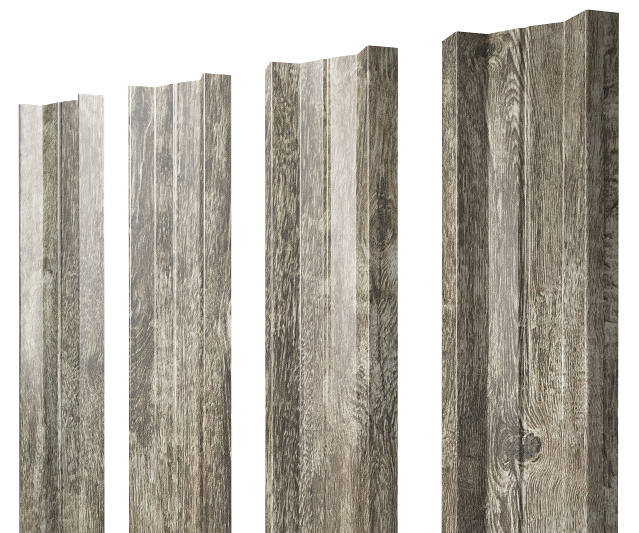 Штакетник М-образный А с прямым резом 0,45 Print Elite Nordic Wood TwinColor