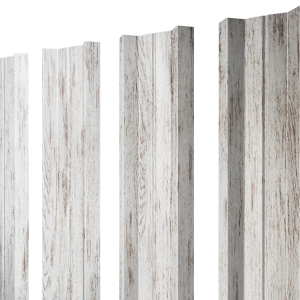 Штакетник М-образный А с прямым резом 0,45 Print Elite Snow Wood TwinColor