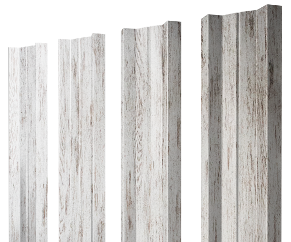 Штакетник М-образный А с прямым резом 0,45 Print Elite Snow Wood TwinColor