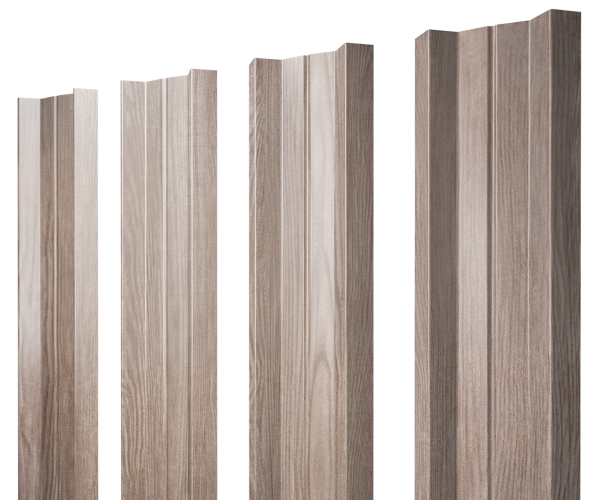 Штакетник М-образный А с прямым резом 0,45 Print Elite White Wood TwinColor