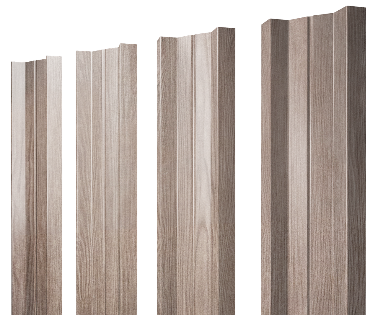 Штакетник М-образный А с прямым резом 0,45 Print Elite White Wood TwinColor