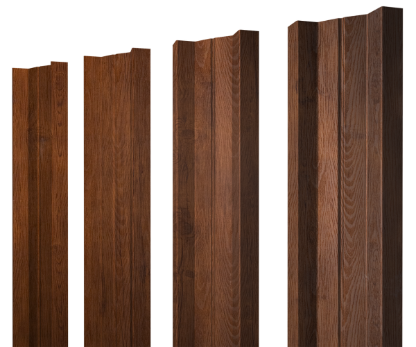 Штакетник М-образный А с прямым резом 0,45 Print Premium Golden Wood Fresh TwinColor