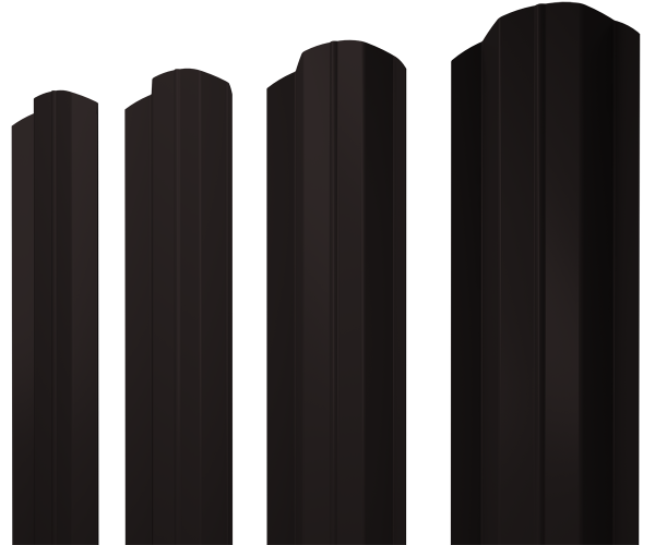 Штакетник М-образный B фигурный 0,45 PE-Double RAL 9005 черный