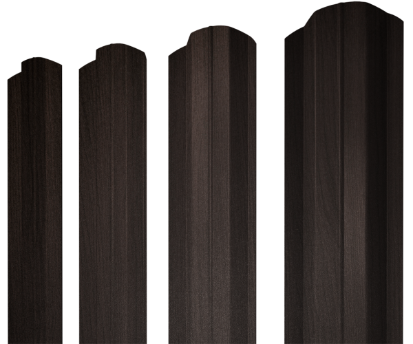 Штакетник М-образный B фигурный 0,45 Print Elite Coffee Wood TwinColor