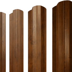 Штакетник М-образный B фигурный 0,45 Print Elite Golden Wood TwinColor