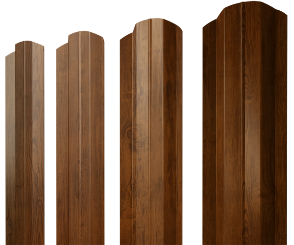 Штакетник М-образный B фигурный 0,45 Print Elite Golden Wood TwinColor