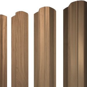 Штакетник М-образный B фигурный 0,45 Print Elite Honey Wood TwinColor