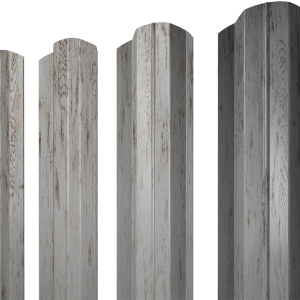 Штакетник М-образный B фигурный 0,45 Print Elite Snow Wood TwinColor