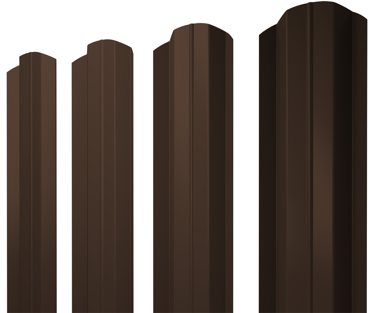 Штакетник М-образный В фигурный 0,45 PE RAL 8017 шоколад