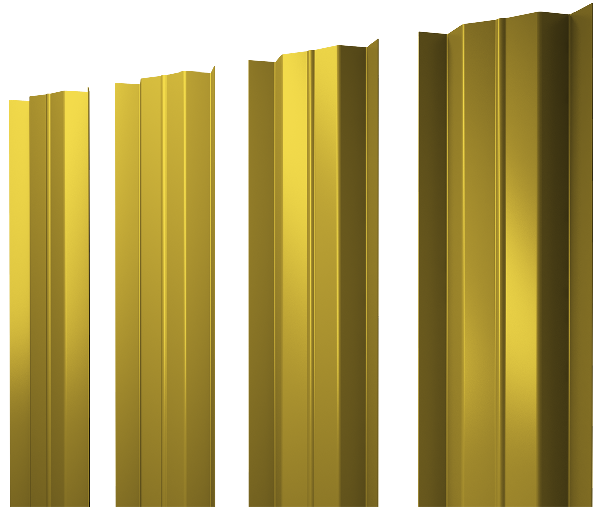 Штакетник М-образный В с прямым резом 0,45 PE RAL 1018 цинково-желтый