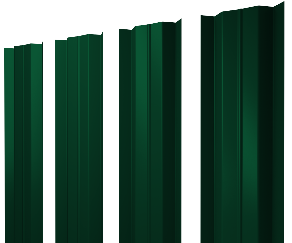 Штакетник М-образный В с прямым резом 0,45 PE RAL 6005 зеленый мох
