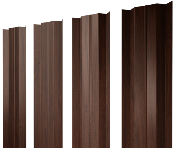 Штакетник М-образный В с прямым резом 0,45 Print Elite Choco Wood TwinColor