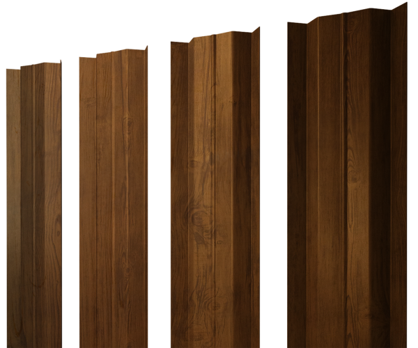 Штакетник М-образный В с прямым резом 0,45 Print Elite Golden Wood TwinColor