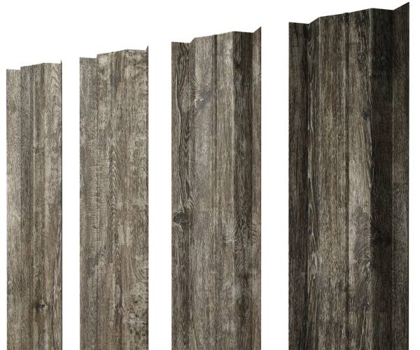 Штакетник М-образный В с прямым резом 0,45 Print Elite Nordic Wood TwinColor